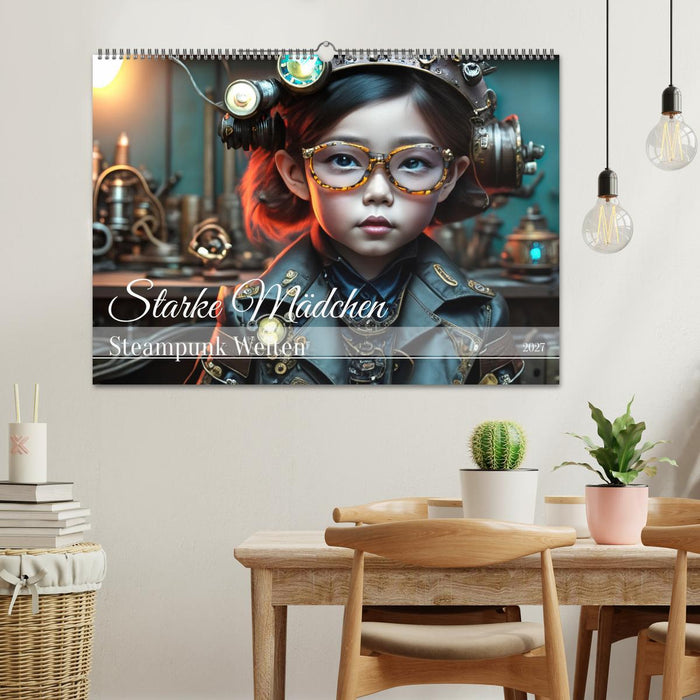 Starke Mädchen - Steampunk Welten (CALVENDO Wandkalender 2027)