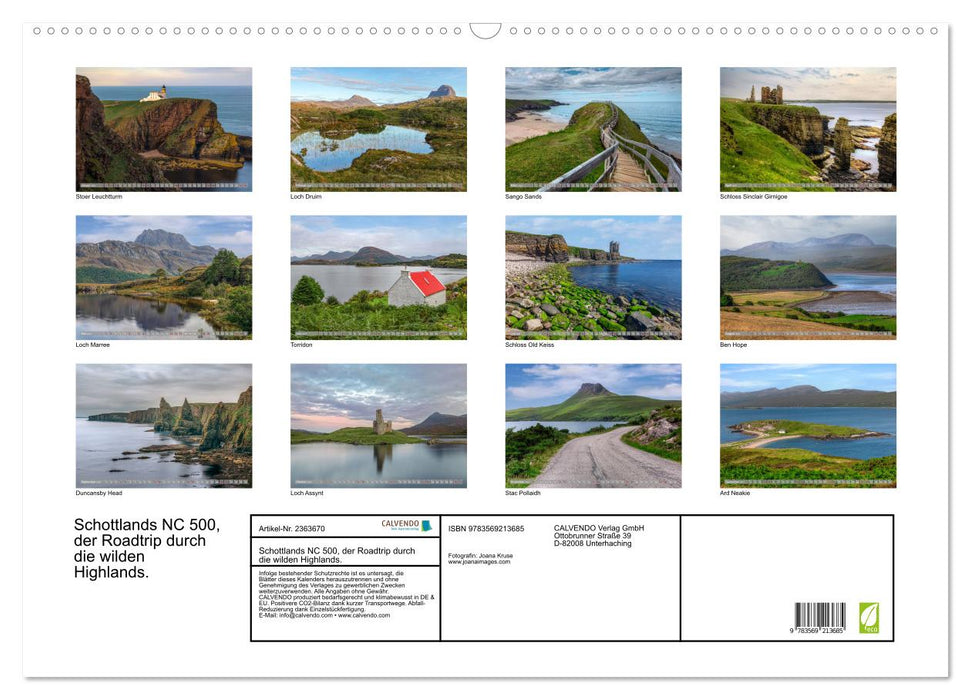 Schottlands NC 500, der Roadtrip durch die wilden Highlands. (CALVENDO Wandkalender 2027)