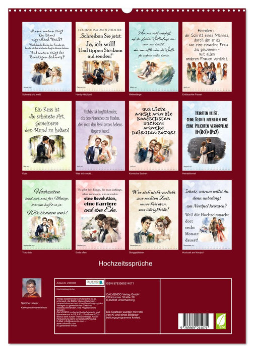 Hochzeitssprüche (CALVENDO Premium Wandkalender 2027)