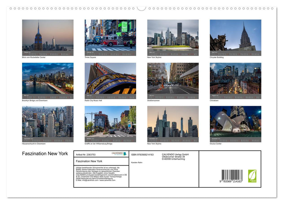 Faszination New York (CALVENDO Premium Wandkalender 2027)