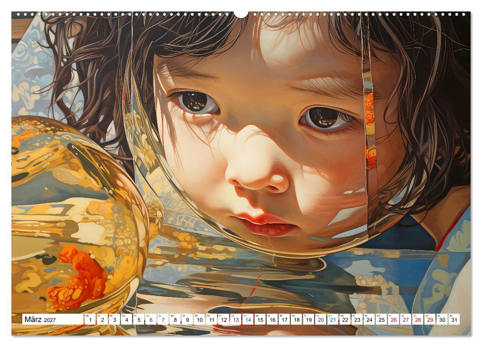 Surrealismus trifft asiatisch anmutende Gesichter (CALVENDO Premium Wandkalender 2027)