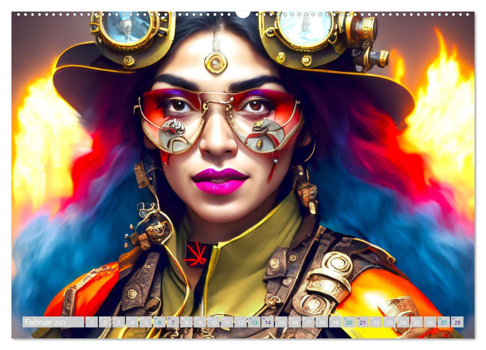 Starke Frauen - Steampunk Lebenswelten (CALVENDO Wandkalender 2027)