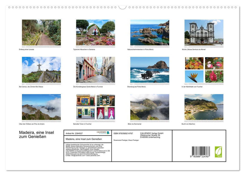Madeira, eine Insel zum Genießen (CALVENDO Premium Wandkalender 2027)