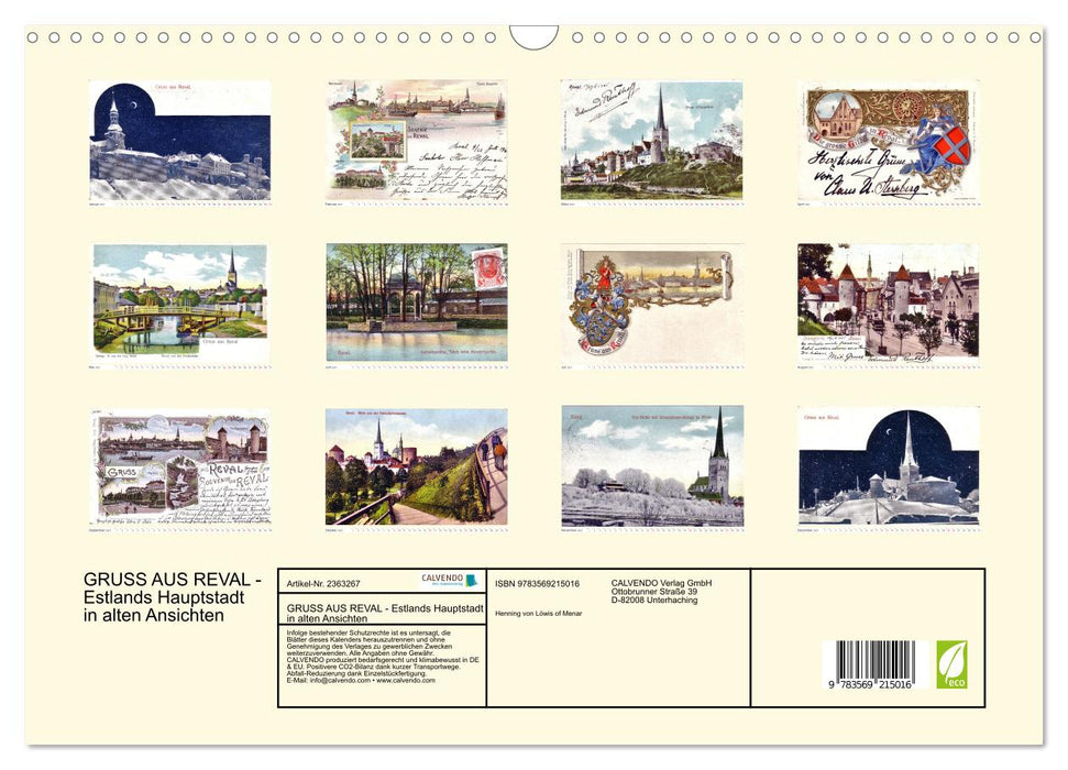 GRUSS AUS REVAL - Estlands Hauptstadt in alten Ansichten (CALVENDO Wandkalender 2027)
