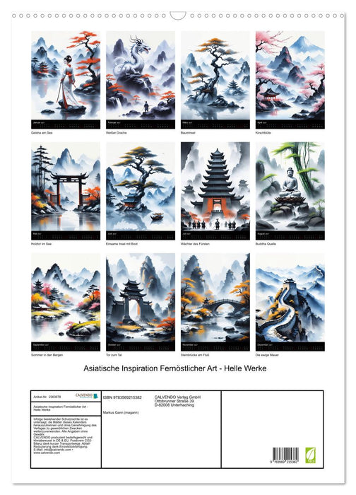 Asiatische Inspiration Fernöstlicher Art - Helle Werke (CALVENDO Wandkalender 2027)