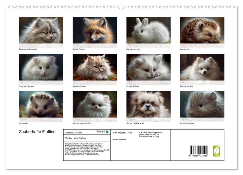 Zauberhafte Fluffies (CALVENDO Premium Wandkalender 2027)