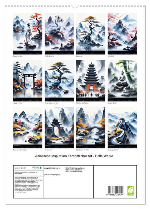 Asiatische Inspiration Fernöstlicher Art - Helle Werke (CALVENDO Premium Wandkalender 2027)