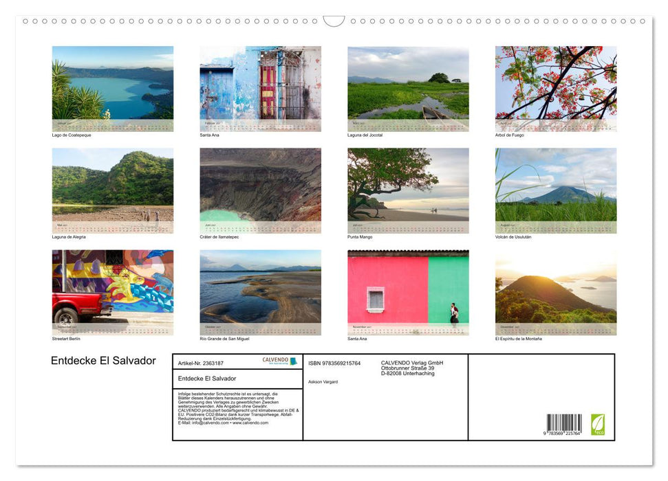 Entdecke El Salvador (CALVENDO Wandkalender 2027)