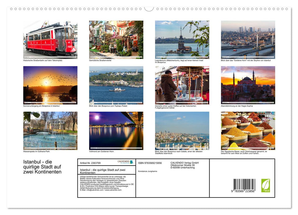 Istanbul - die quirlige Stadt auf zwei Kontinenten (CALVENDO Premium Wandkalender 2027)
