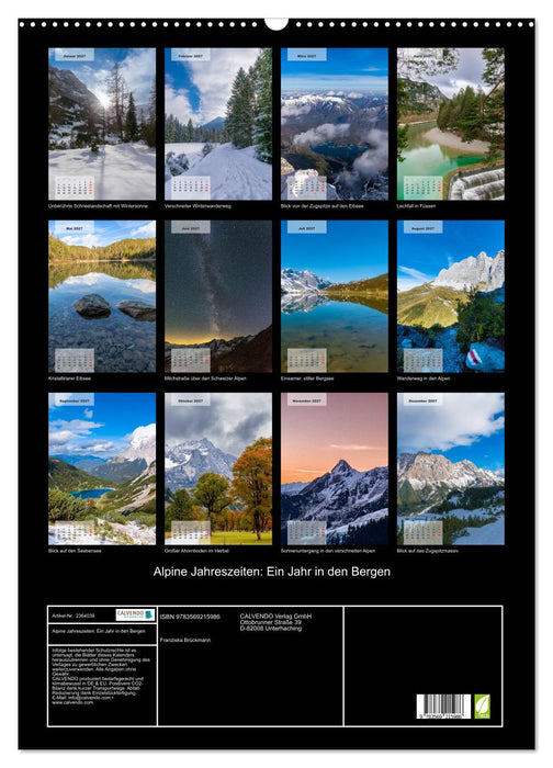 Alpine Jahreszeiten: Ein Jahr in den Bergen (CALVENDO Wandkalender 2027)