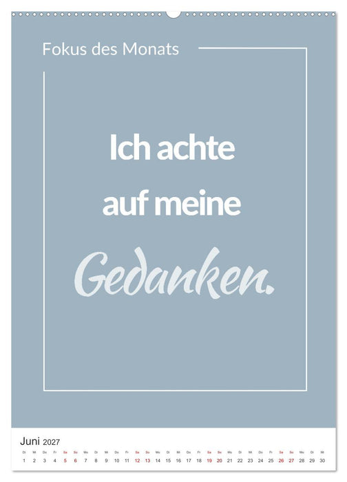 Achtsamkeitskalender: Mehr Achtsamkeit im Alltag mit dem Fokus des Monats (CALVENDO Wandkalender 2027)