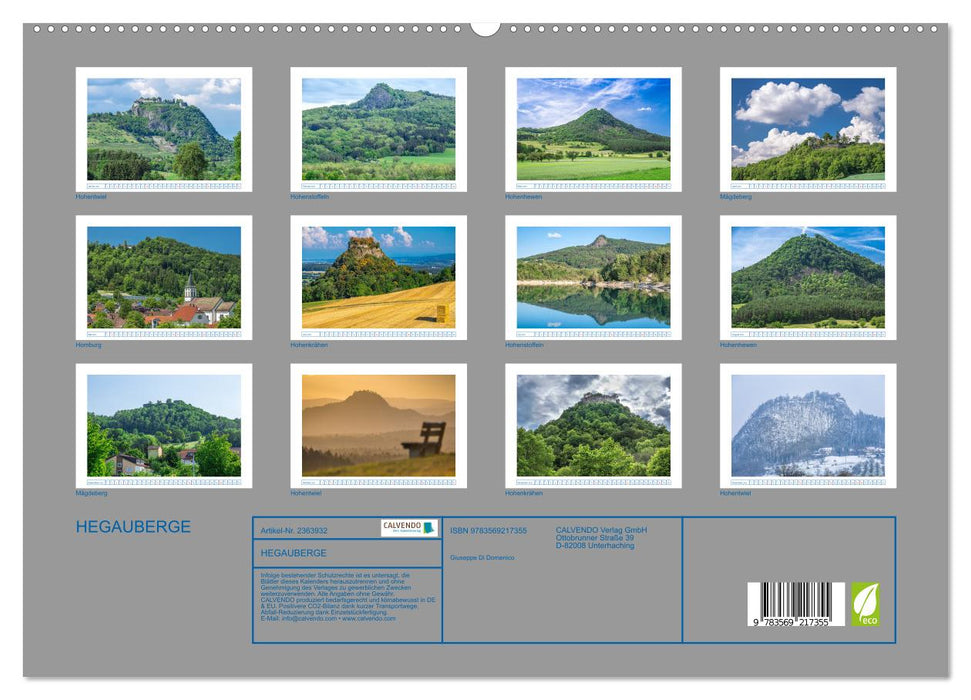 HEGAUBERGE (CALVENDO Premium Wandkalender 2027)