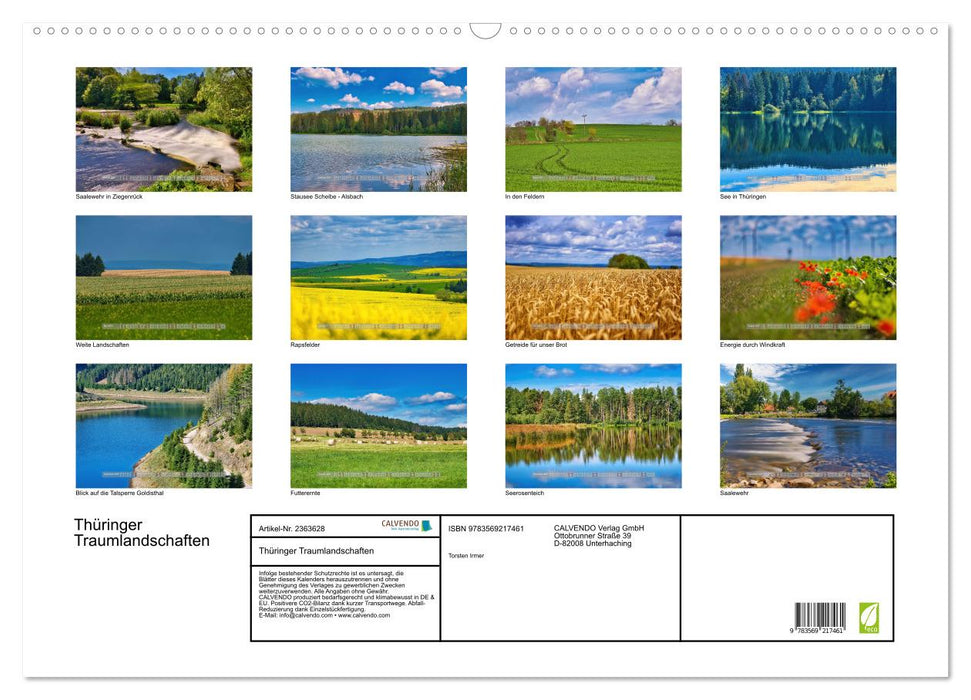 Thüringer Traumlandschaften (CALVENDO Wandkalender 2027)