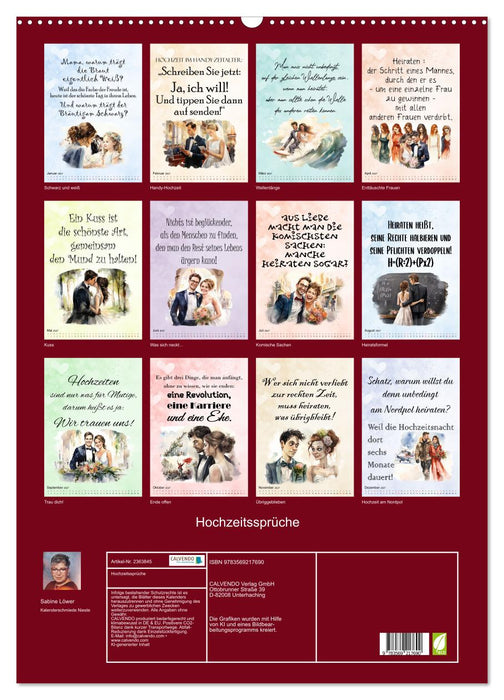 Hochzeitssprüche (CALVENDO Wandkalender 2027)