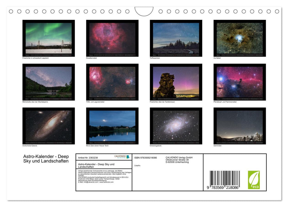Astro-Kalender - Deep Sky und Landschaften (CALVENDO Wandkalender 2027)
