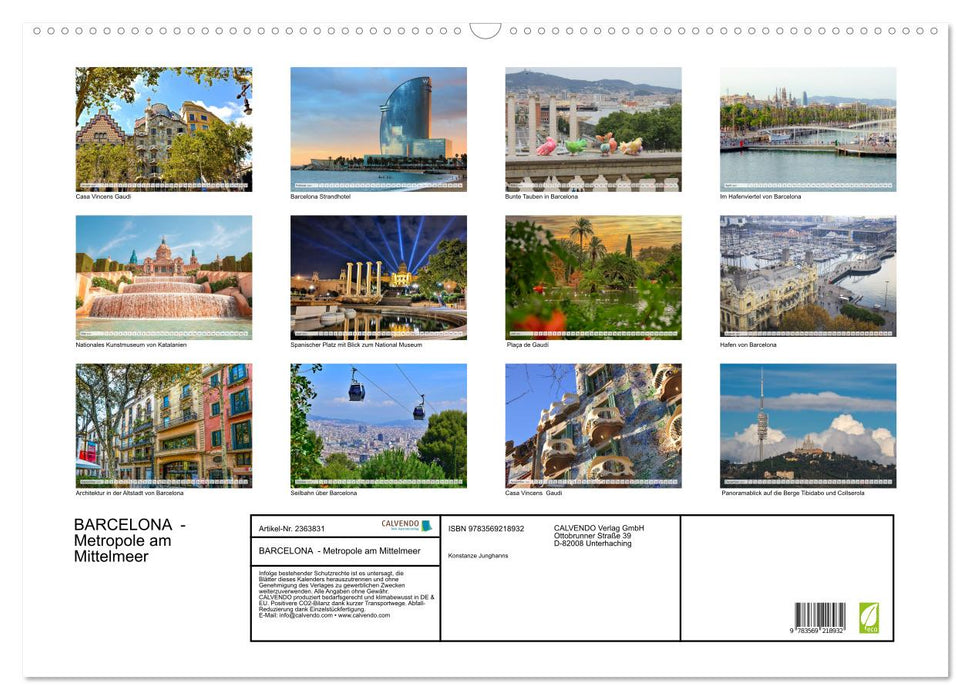 BARCELONA - Metropole am Mittelmeer (CALVENDO Wandkalender 2027)