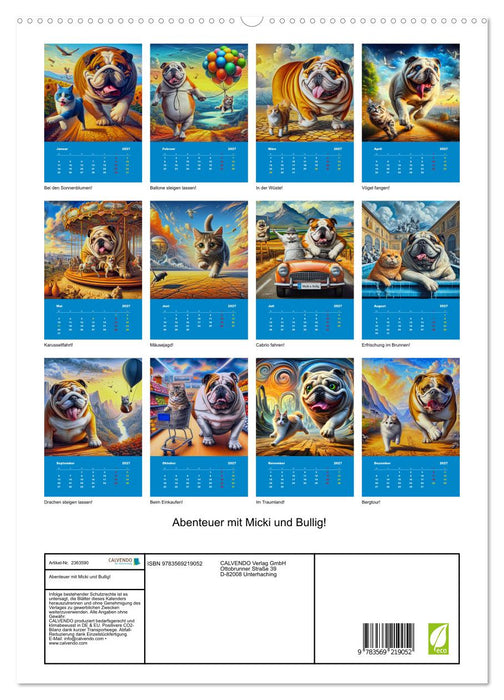 Abenteuer mit Micki und Bullig! (CALVENDO Premium Wandkalender 2027)
