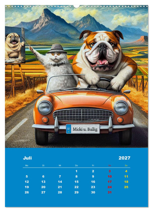 Abenteuer mit Micki und Bullig! (CALVENDO Premium Wandkalender 2027)