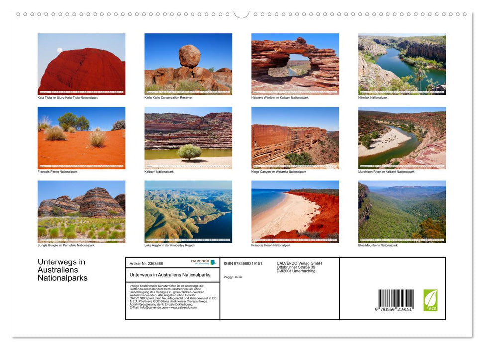 Unterwegs in Australiens Nationalparks (CALVENDO Premium Wandkalender 2027)