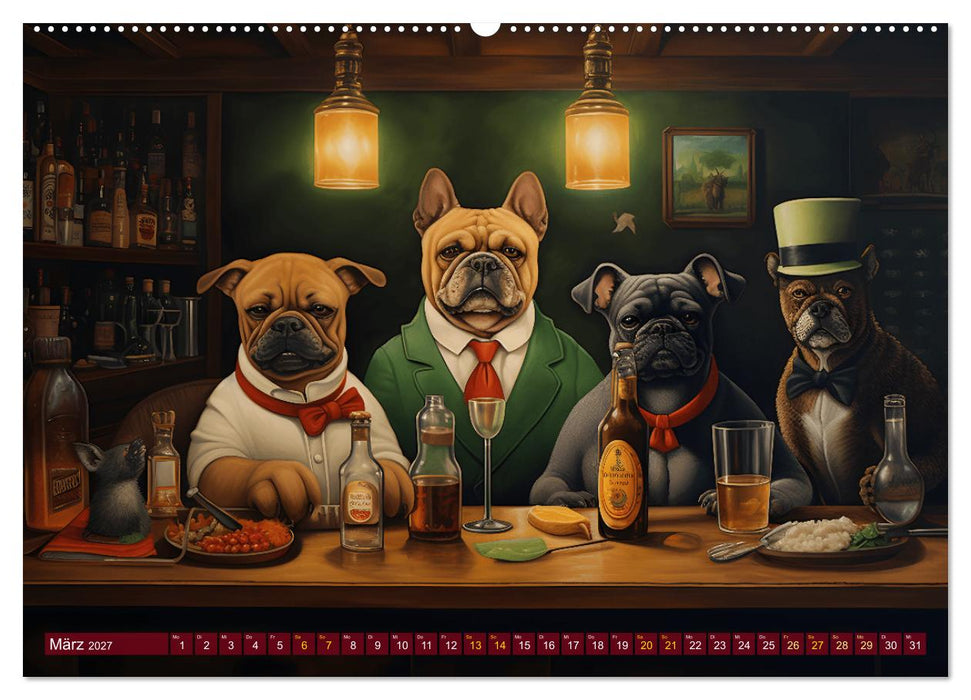 Boteros Hunde - Kunstvoller Kalender im Stile des Boterismo (CALVENDO Wandkalender 2027)