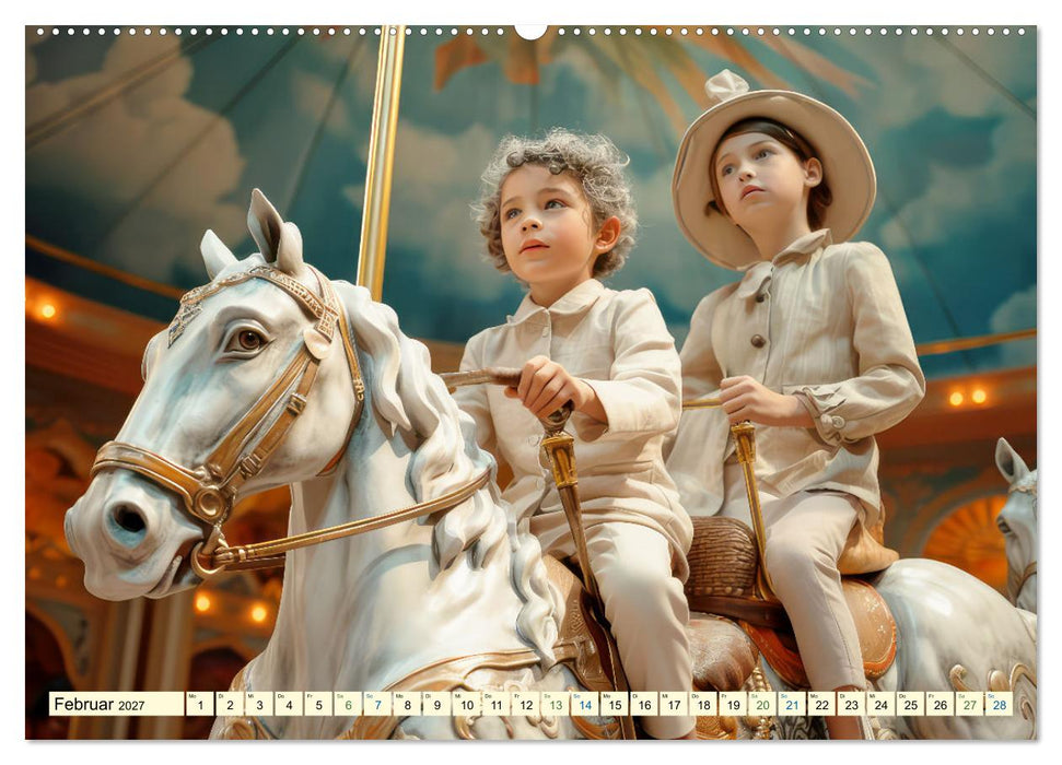 Karussell Nostalgie früher und heute (CALVENDO Premium Wandkalender 2027)