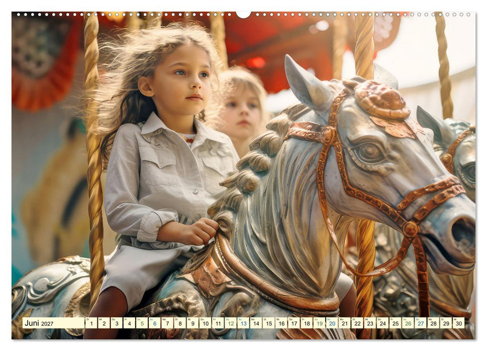 Karussell Nostalgie früher und heute (CALVENDO Premium Wandkalender 2027)