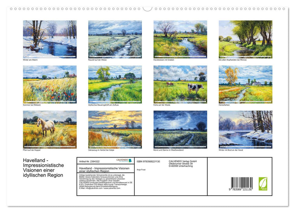 Havelland - Impressionistische Visionen einer idyllischen Region (CALVENDO Premium Wandkalender 2027)