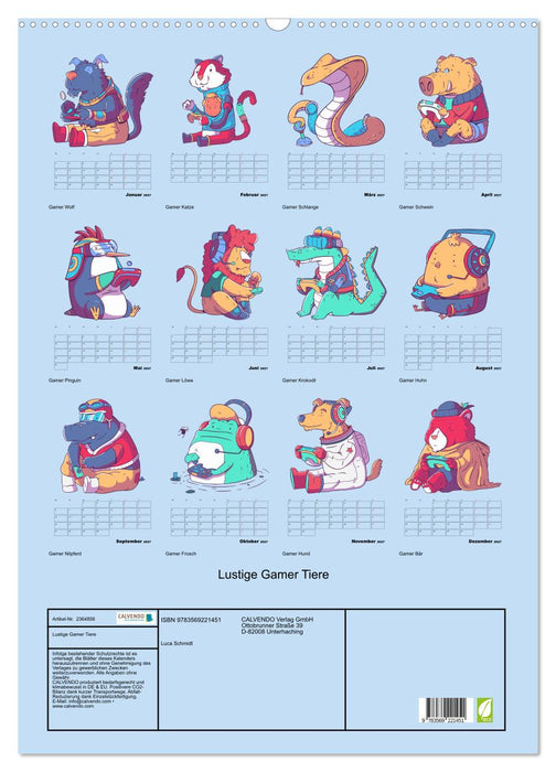 Lustige Gamer Tiere (CALVENDO Wandkalender 2027)