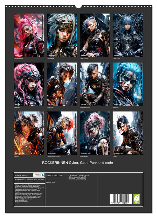 ROCKERINNEN Cyber, Goth, Punk und mehr (CALVENDO Premium Wandkalender 2027)