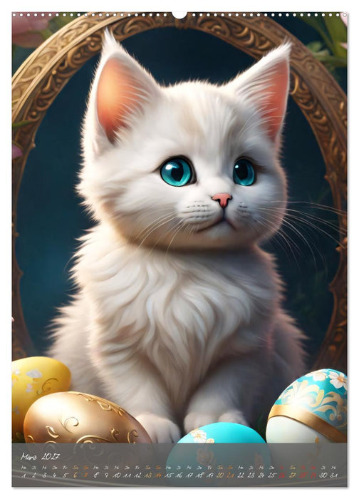 Süße flauschige Katzen (CALVENDO Premium Wandkalender 2027)