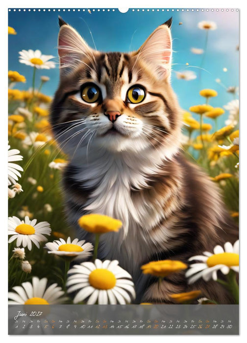 Süße flauschige Katzen (CALVENDO Premium Wandkalender 2027)