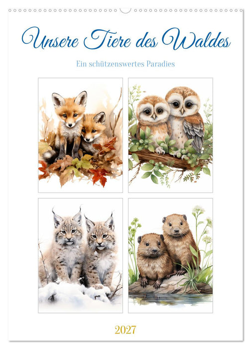 Unsere Tiere des Waldes (CALVENDO Wandkalender 2027)