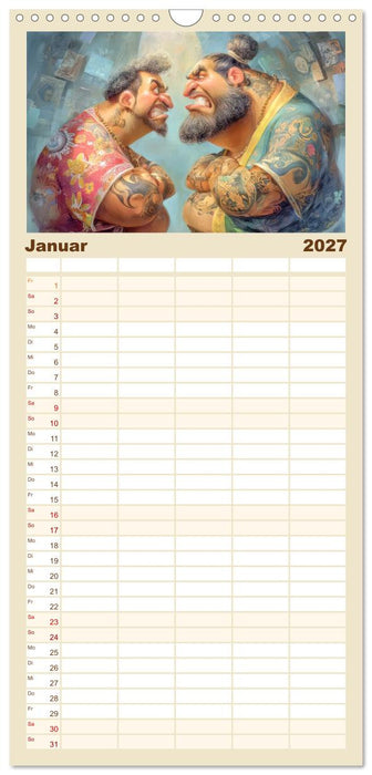 Sumoringer - Humorvolle Karikaturen (CALVENDO Familienplaner 2027)