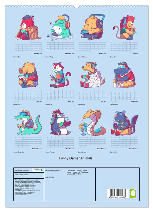Funny Gamer Animals (CALVENDO Premium-Calendar 2027)