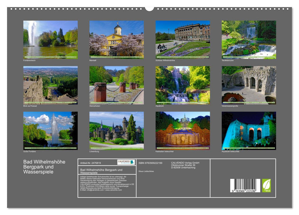 Bad Wilhelmshöhe Bergpark und Wasserspiele (CALVENDO Premium Wandkalender 2027)