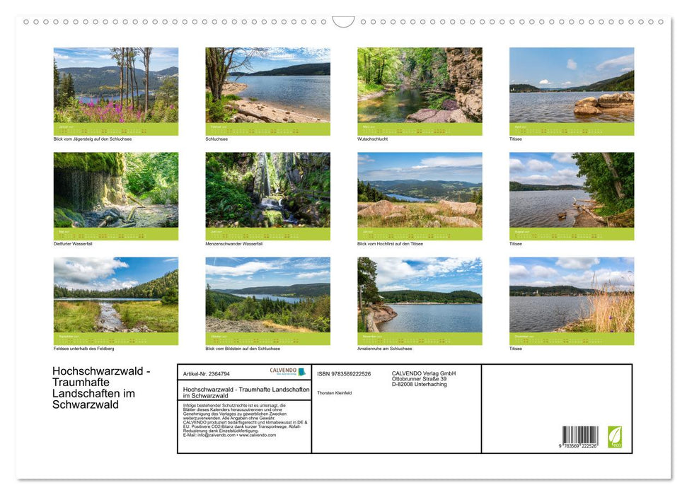 Hochschwarzwald - Traumhafte Landschaften im Schwarzwald (CALVENDO Wandkalender 2027)