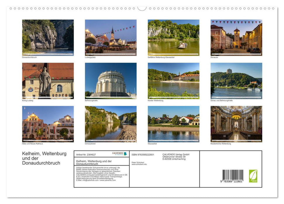 Kelheim, Weltenburg und der Donaudurchbruch (CALVENDO Premium Wandkalender 2027)