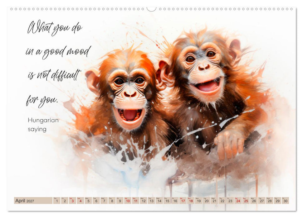 MOTIVATION Sayings with cute animal cubs (CALVENDO Premium-Calendar 2027)