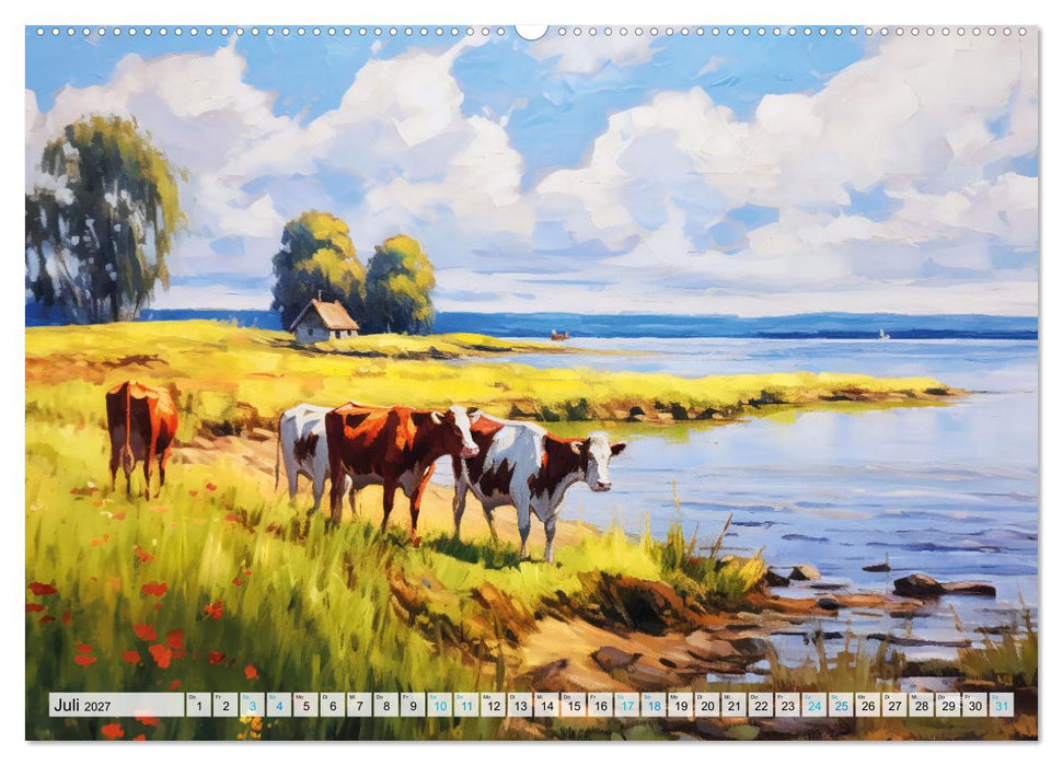 Landleben an der Ostsee - Alte Zeiten zwischen Meer und Bodden (CALVENDO Premium Wandkalender 2027)