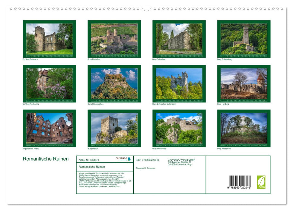 Romantische Ruinen (CALVENDO Premium Wandkalender 2027)