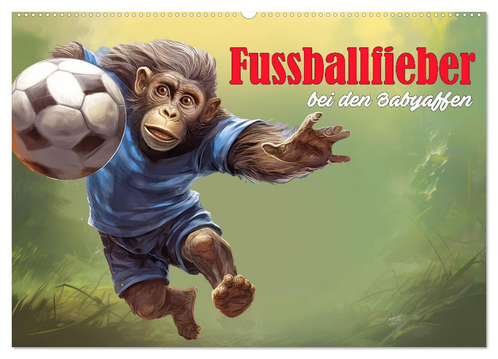 Fußballfieber bei den Babyaffen (CALVENDO Wandkalender 2027)