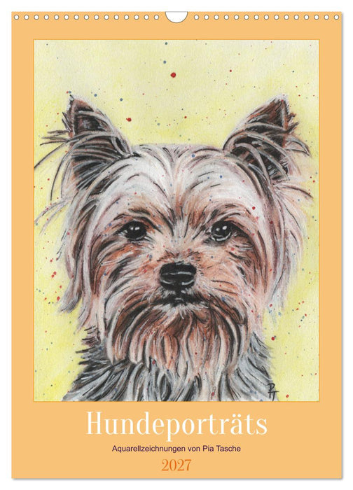 Hundeporträts - Aquarellzeichnungen von Pia Tasche (CALVENDO Wandkalender 2027)