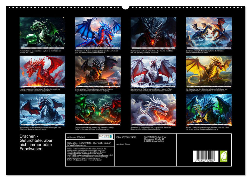 Drachen - Gefürchtete, aber nicht immer böse Fabelwesen (CALVENDO Premium Wandkalender 2027)