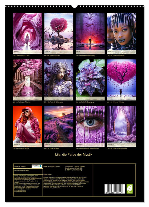Lila, die Farbe der Mystik (CALVENDO Premium Wandkalender 2027)