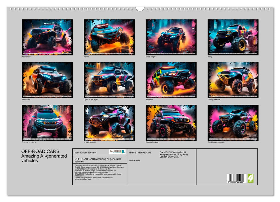 OFF-ROAD CARS Amazing AI-generated vehicles (CALVENDO Monthly Calendar 2027)