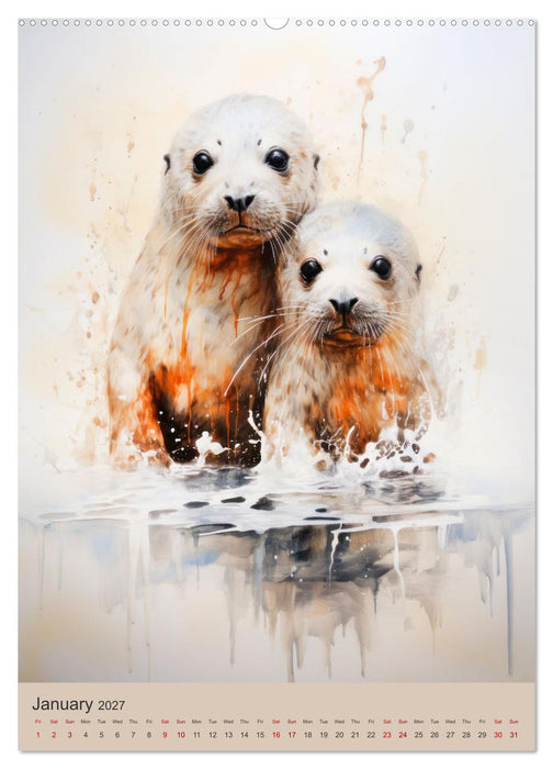 Cute animal families (CALVENDO Monthly Calendar 2027)