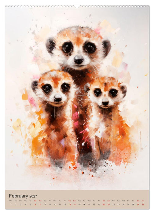 Cute animal families (CALVENDO Monthly Calendar 2027)