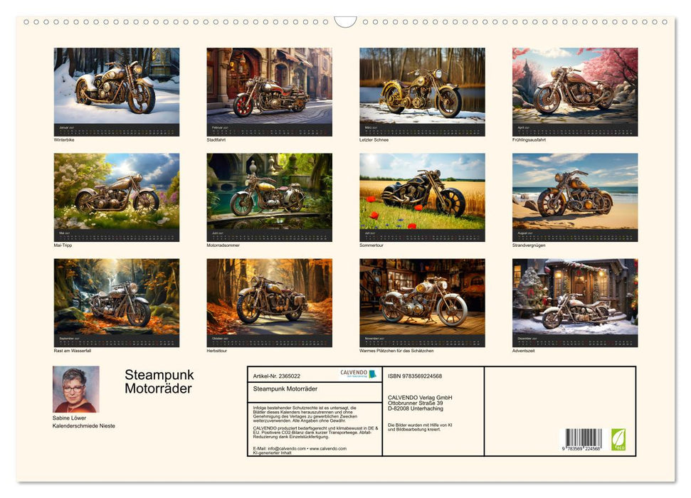 Steampunk Motorräder (CALVENDO Wandkalender 2027)