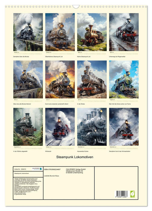 Steampunk Lokomotiven (CALVENDO Wandkalender 2027)