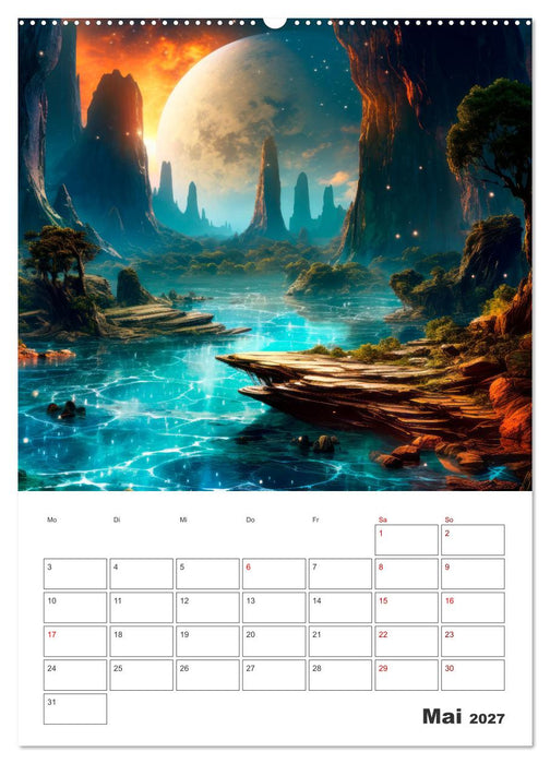 FERNE WELTEN Cooler Terminplaner (CALVENDO Premium Wandkalender 2027)
